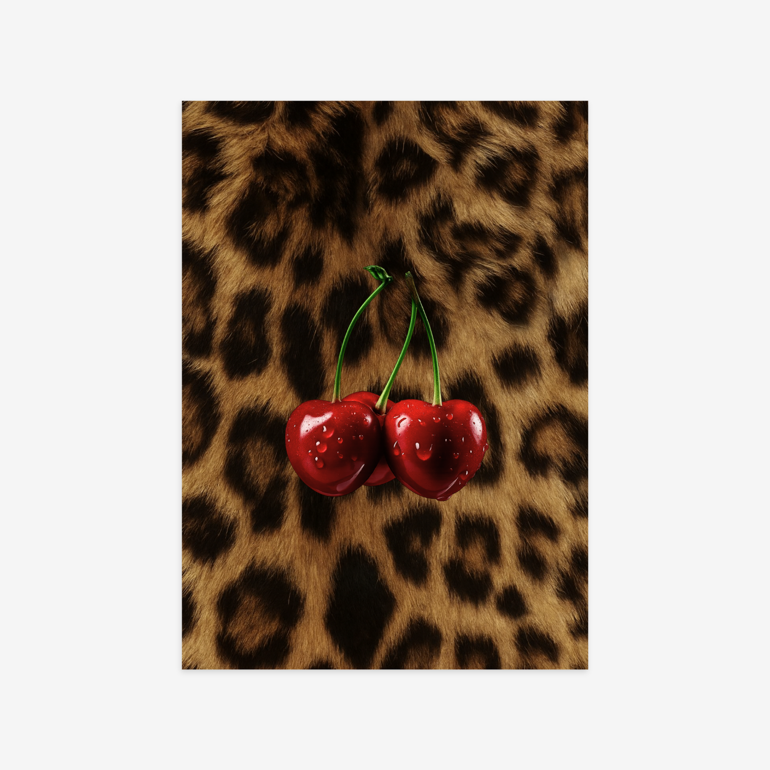 Leopard Cherry Poster