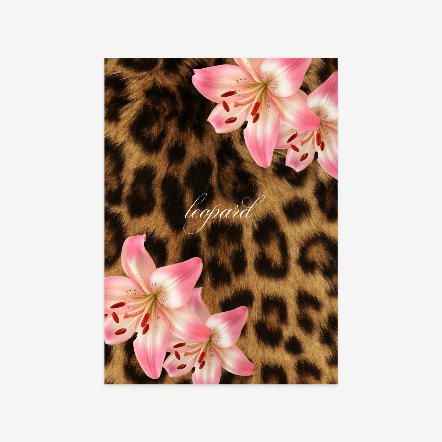 Leopard Flowers Poster